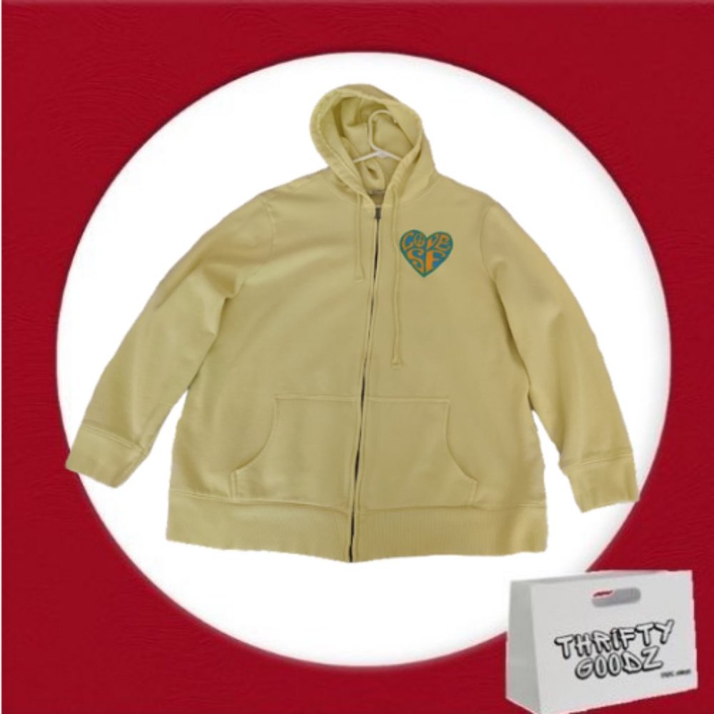 Old Navy Yellow Zip Up Hoodie Sz XXL